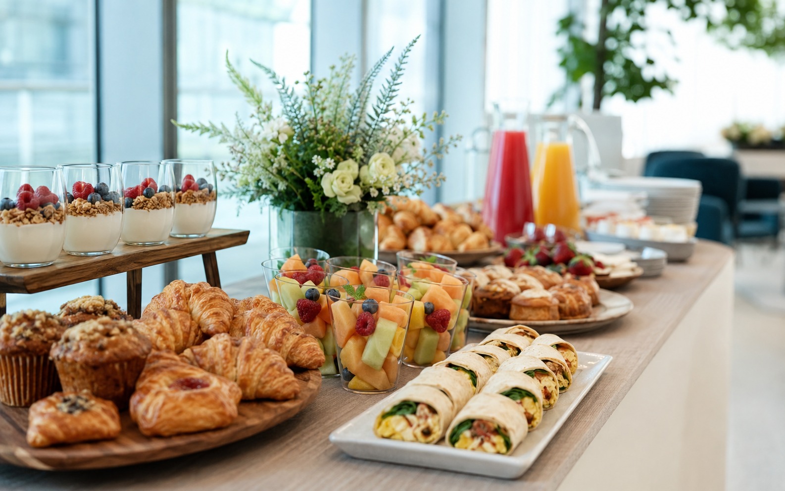 Assorted Riverstone breakfast and lunch catering selections